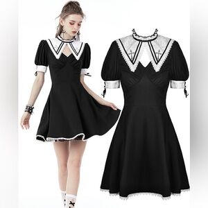Dark In Love Gothic Cosplay Princess Dress with Cross Collar 🥀